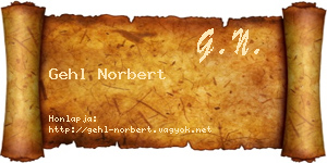 Gehl Norbert névjegykártya